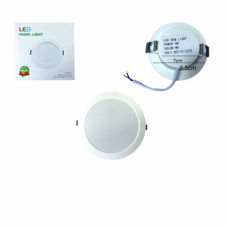 LED panel | 12 Watts | Round | Recessed ceiling lamp (natural white) &Oslash;112mm