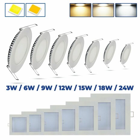 LED-paneel | 22 Watt | Vierkant | Inbouwplafondlamp (natuurlijk wit) 185X185mm