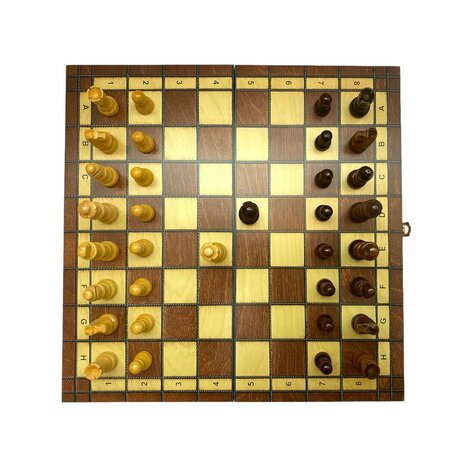 Chess board set - 34 x 34 cm - Wood - Magnetic - Foldable - Chess game - Wood Chess