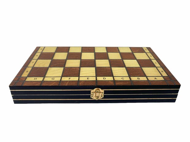 Chess board set - 44 x 44 cm - Wood - Magnetic - Foldable - 2 extra Queens