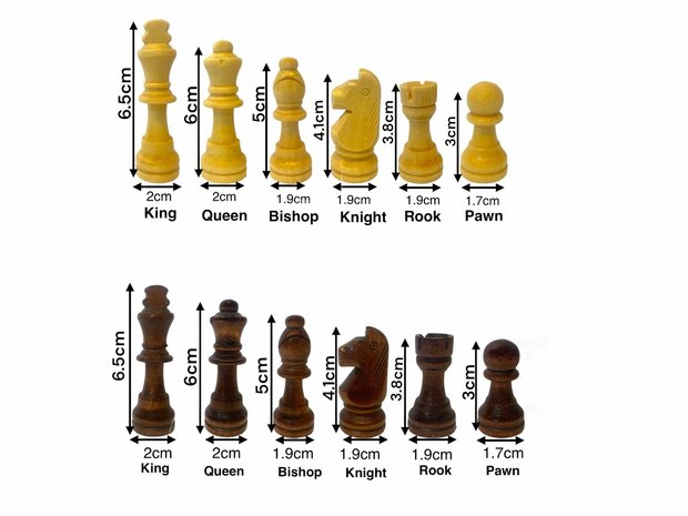 Chess board set - 34 x 34 cm - Wood - Magnetic - Foldable - Chess game - Wood Chess