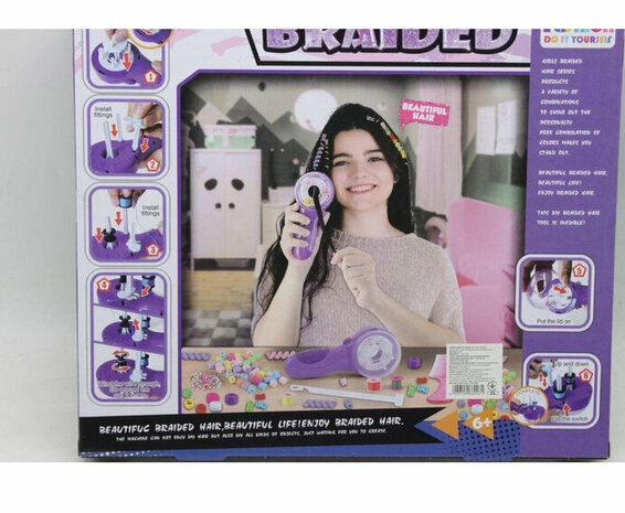 Braids braiding device toy with beads - hairdressing set