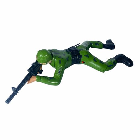 Military army man - with shooting sounds - crawling and LED flash lights