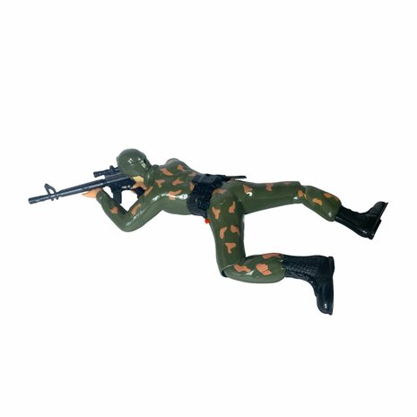 Military army man - with shooting sounds - crawling and LED flash lights Dark green