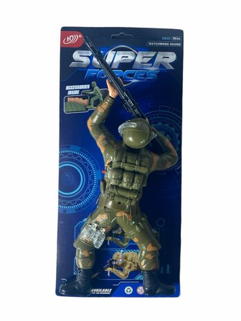 Super force - Military army man - with shooting sounds - crawling and LED flash lights