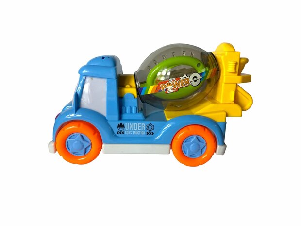 DogTruck Bump&amp;Go - concrete mixer truck dog - moves, sound and music Blue