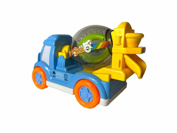 DogTruck Bump&amp;Go - concrete mixer truck dog - moves, sound and music Blue