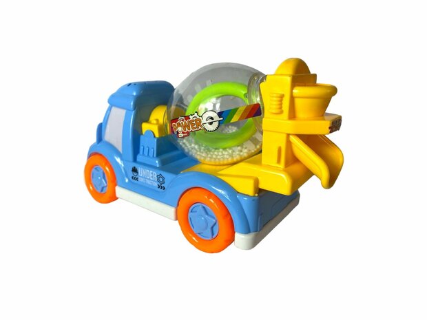 DogTruck Bump&amp;Go - betonmixer schuimballen vrachtwagen - beweegt, maakt geluid en muziek