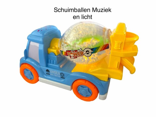 DogTruck Bump&amp;Go - betonmixer schuimballen vrachtwagen - beweegt, maakt geluid en muziek G