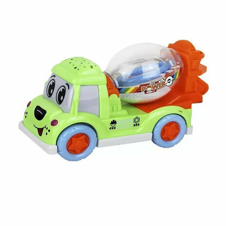 DogTruck Bump&amp;Go - concrete mixer foam ball truck - moves, makes sound and music G