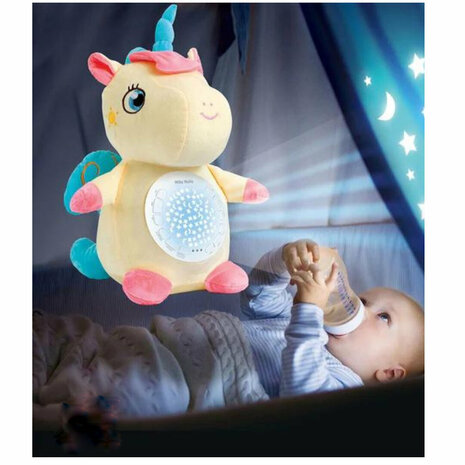 Baby Knuffeldier Unicorn - baby projector speelgoed 