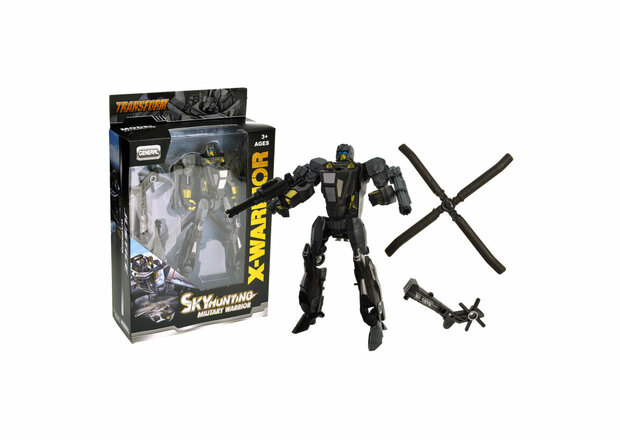 Transform X-Warrior Sky Hunting military - robot en helikopter 2in1