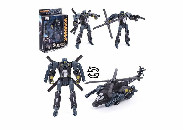 Transform X-Warrior Sky Hunting military - robot en helikopter 2in1