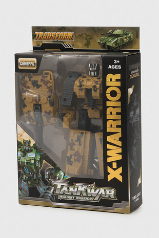 Transform X-Warrior Tank War military - robot en tank 2in1 Bruine 