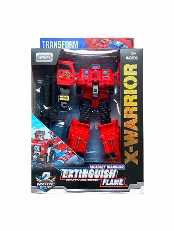 Transform X-Warrior ExtingGuish Flame  - robot en auto 2in1 Rode 