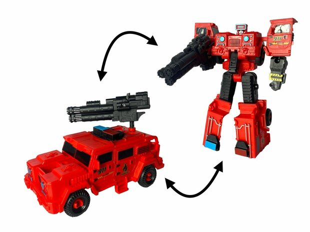 Transform X-Warrior ExtingGuish Flame  - robot en auto 2in1 Rode 