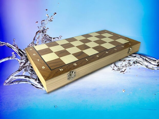 Chess and checkers 2in1 package - Foldable - magnetic chess pieces and checkers pieces - Wood - 39CM