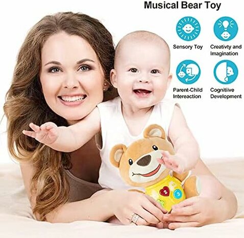 Plush Bear Baby Toys - Newborn Baby Musical Toys for Baby 0 to 36 Months