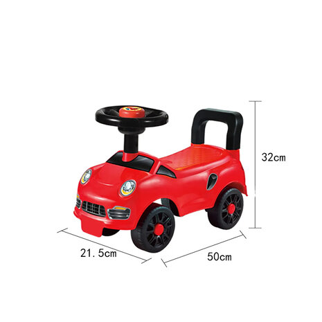 Baby loopauto - met toeter - rood