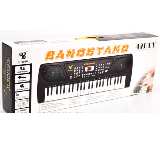 Keyboard with LCD screen - 49 keys &amp; microphone - on power and battery - 58CM