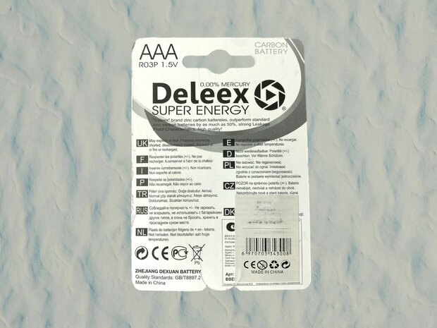 Batterijen Deleex AAA R03P 1.5V - 4- stuks in pak