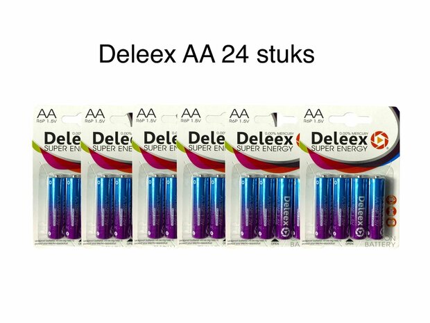 Deleex - Batterijen - AA - R6P 1.5V - 24- stuks in pak