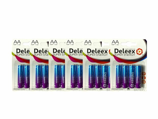 Deleex - Batteries - AA - R6P 1.5V - 24 pieces in pack