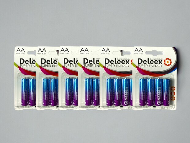 Deleex - Batteries - AA - R6P 1.5V - 24 pieces in pack