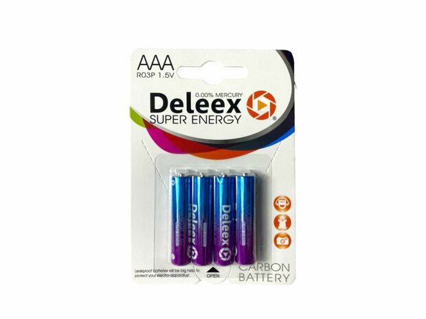 Batteries Deleex AAA R03P 1.5V - 24 pieces in pack