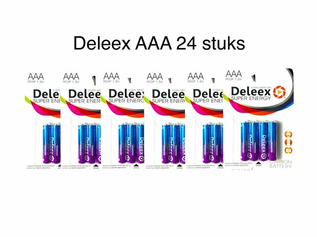 Batterijen Deleex AAA R03P 1.5V - 24- stuks in pak