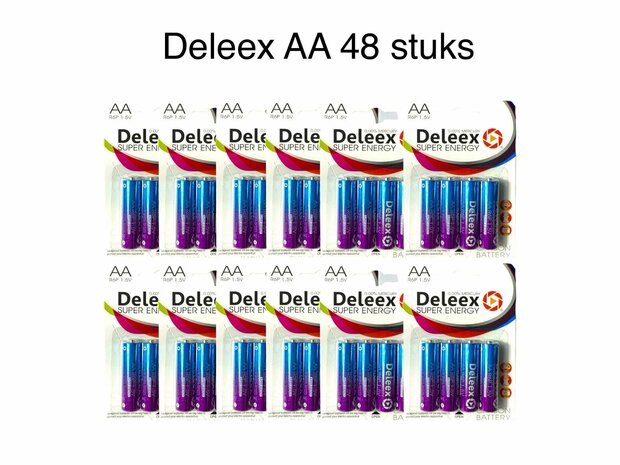 Deleex - Batterijen - AA - R6P 1.5V - 48- stuks in pak