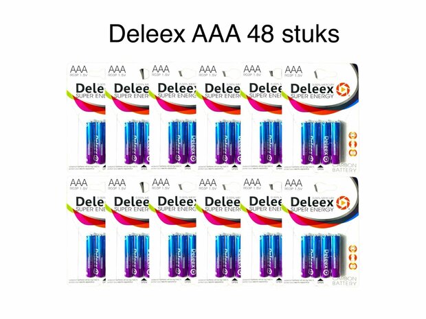 Batterijen Deleex AAA R03P 1.5V - 48- stuks in pak