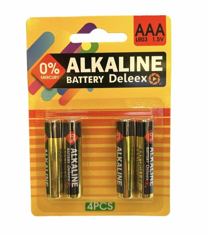 Batteries Deleex Alkaline AAA - LR03 1.5V - 4 pieces in pack