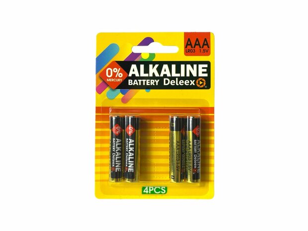 Batteries Deleex Alkaline AAA - LR03 1.5V - 4 pieces in pack