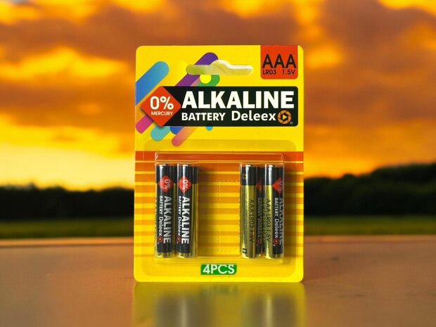 Batterijen Deleex Alkaline AAA - LR03 1.5V - 4- stuks in pak