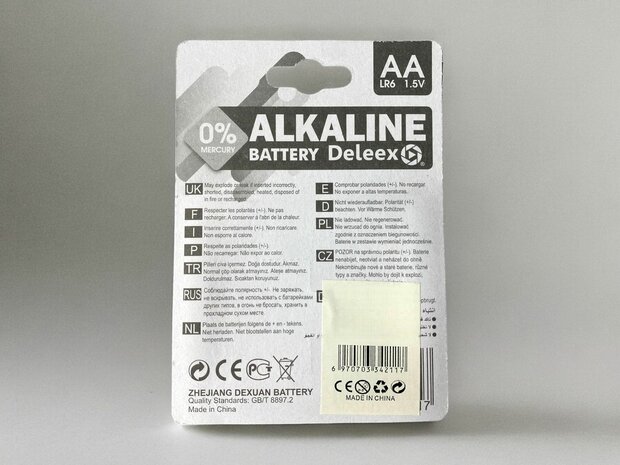 Alkaline Batteries Deleex AA LR6 1.5V - 4 pieces in a pack