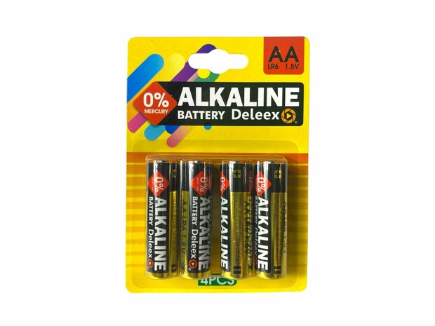 Alkaline Batteries Deleex AA LR6 1.5V - 4 pieces in a pack