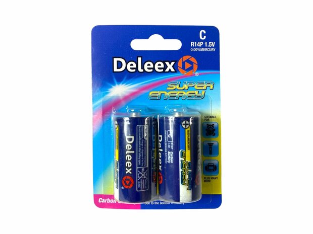 Batteries - C R14P 1.5V - 2 pieces in pack Deleex