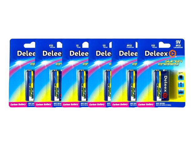 Batteries - 9V 6F22 - 1 piece in pack Deleex