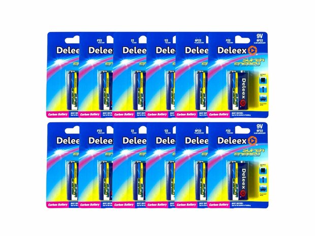 Batteries - 9V 6F22 - 1 piece in pack Deleex