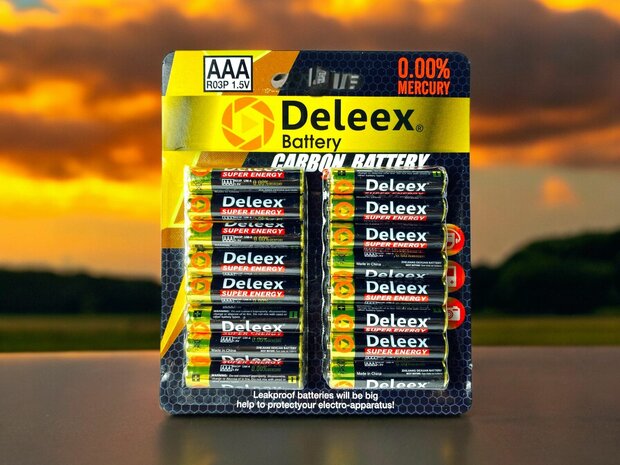 Deleex AAA batteries R03P 1.5V - 16 pieces in a pack