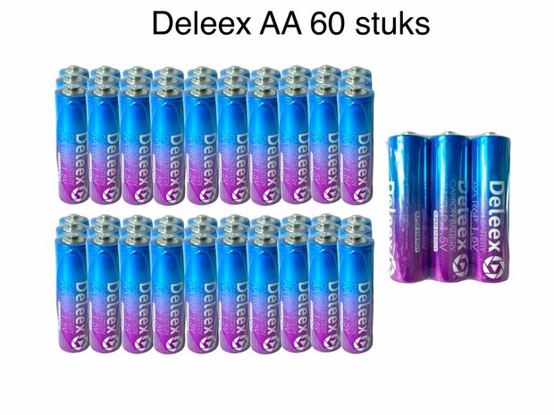 Deleex - Batterijen - AA - R6P 1.5V - 60- stuks in pak