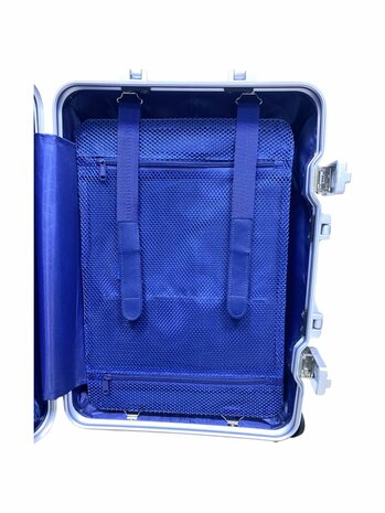 Aluminium 2-delige Kofferset - Handbagage en Grote koffer - 36L/90L - TSA slot - Silver Iron - 55 cm/75 cm