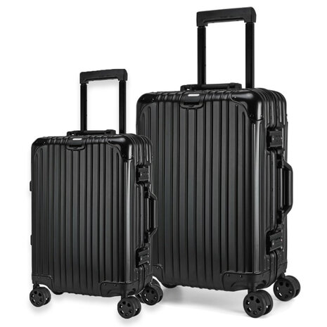 Aluminum suitcase set 2 pieces - TSA-Lock - Black Iron