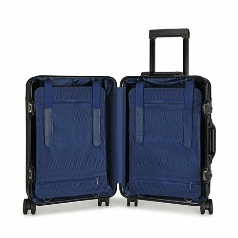 Aluminium 2-delige Kofferset - Handbagage en Grote koffer - 36L/90L - TSA slot - Black Iron - 55 cm/75 cm