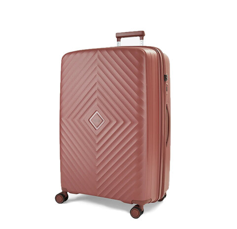 Rock luggage - suitcase in Dusty Pink - TSA lock - silicone - 64 x 43 x 27/30 cm