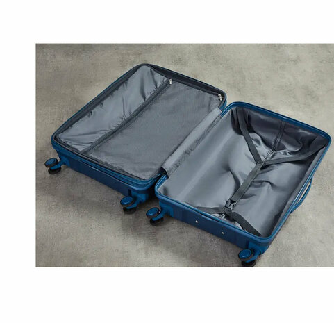 Rock luggage - suitcase in Navy blue - TSA lock - silicone - 64 x 43 x 27/30 cm