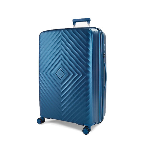 Rock luggage - suitcase in Navy blue - TSA lock - silicone - 64 x 43 x 27/30 cm