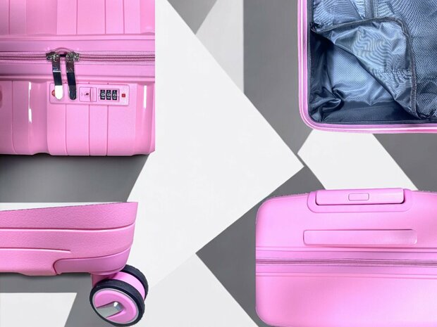 Travel suitcase - hand luggage - Pink - silicone 55CM