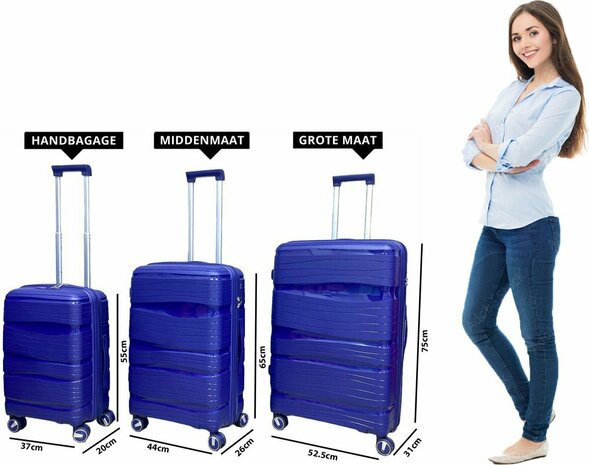 Travel suitcase - hand luggage - dark blue - silicone 55CM